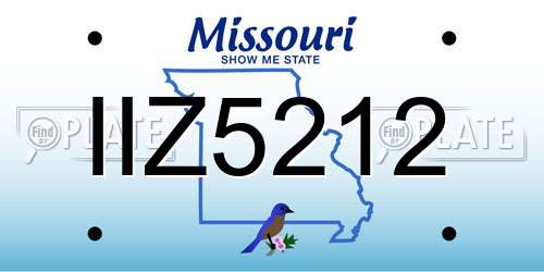 IIZ5212 Missouri License Plate