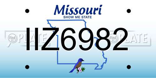 IIZ6982 Missouri License Plate