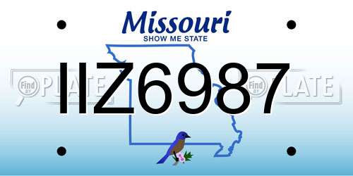 IIZ6987 Missouri License Plate