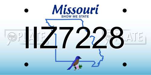 IIZ7228 Missouri License Plate