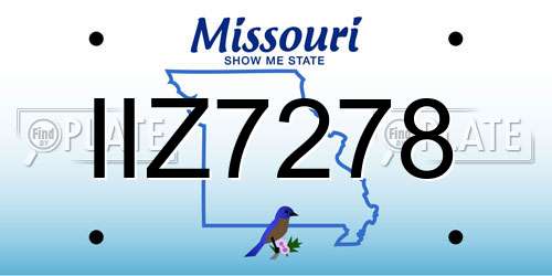 IIZ7278 Missouri License Plate