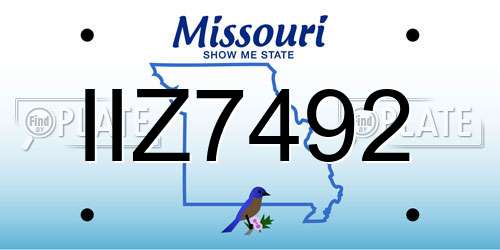 IIZ7492 Missouri License Plate