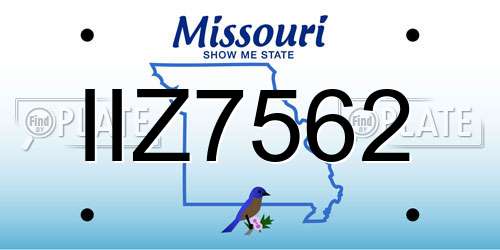 IIZ7562 Missouri License Plate