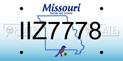 IIZ7778 Missouri License Plate