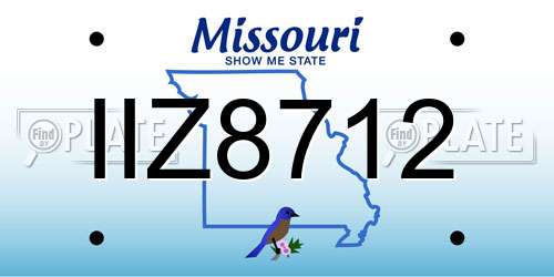 IIZ8712 Missouri License Plate