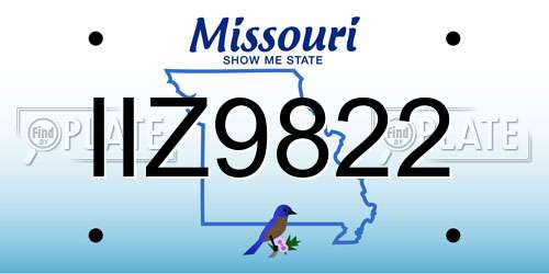 IIZ9822 Missouri License Plate