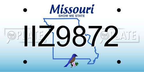 IIZ9872 Missouri License Plate