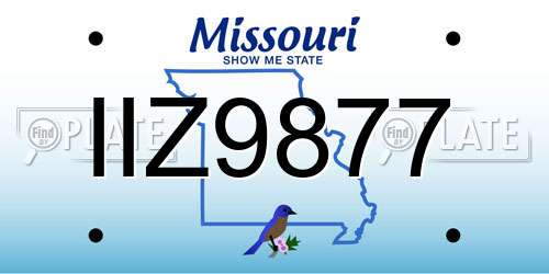IIZ9877 Missouri License Plate