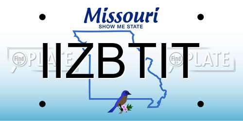 IIZBTIT Missouri License Plate
