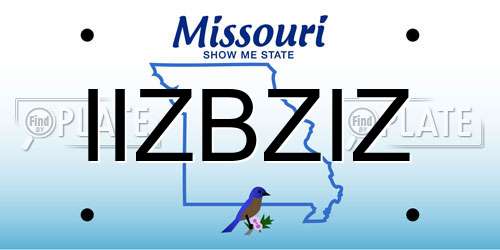 IIZBZIZ Missouri License Plate