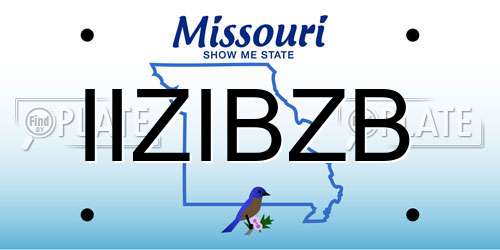 IIZIBZB Missouri License Plate