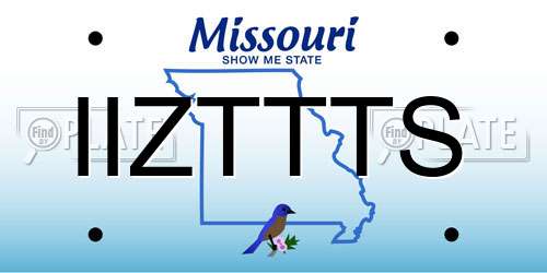 IIZTTTS Missouri License Plate