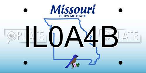 IL0A4B Missouri License Plate