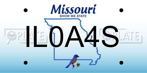 IL0A4S Missouri License Plate