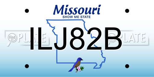 ILJ82B Missouri License Plate