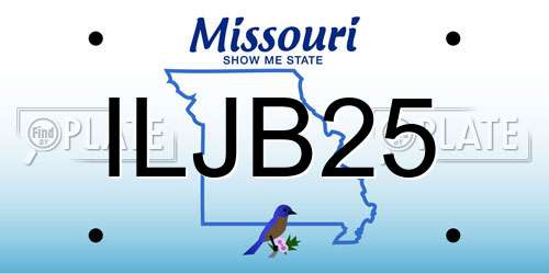 ILJB25 Missouri License Plate
