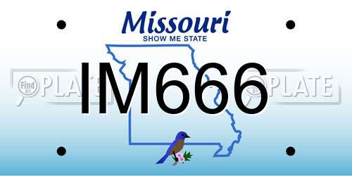 IM666 Missouri License Plate