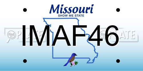 IMAF46 Missouri License Plate