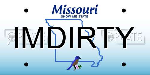 IMDIRTY Missouri License Plate