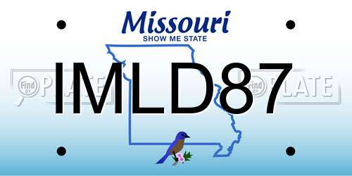 IMLD87 Missouri License Plate