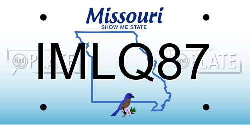 IMLQ87 Missouri License Plate