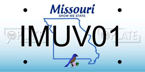 IMUV01 Missouri License Plate