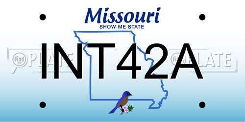 INT42A Missouri License Plate