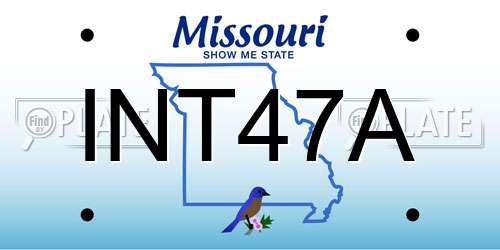 INT47A Missouri License Plate