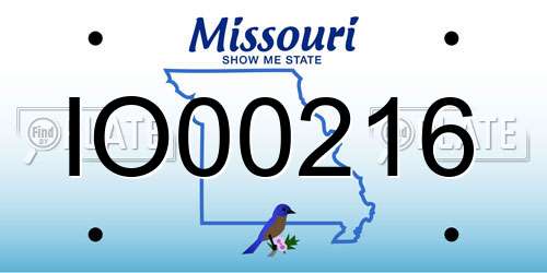 IO00216 Missouri License Plate