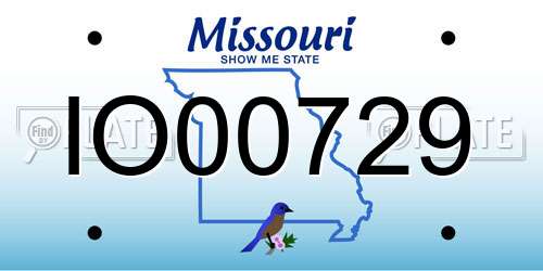 IO00729 Missouri License Plate