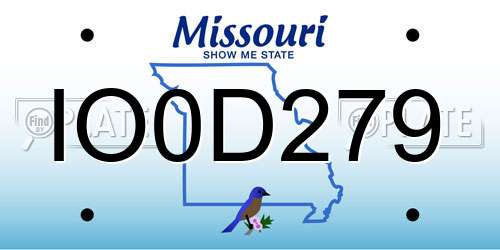 IO0D279 Missouri License Plate
