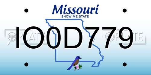 IO0D779 Missouri License Plate
