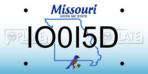 IO0I5D Missouri License Plate