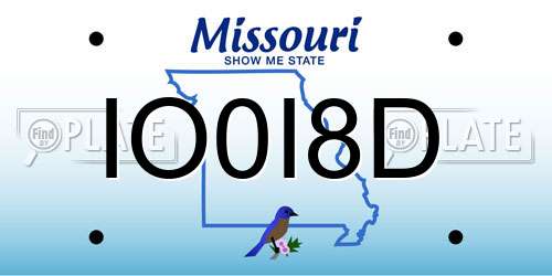 IO0I8D Missouri License Plate