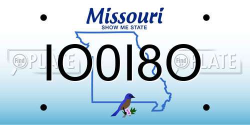 IO0I8O Missouri License Plate