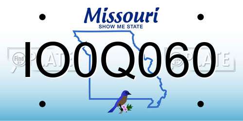IO0Q060 Missouri License Plate