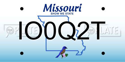 IO0Q2T Missouri License Plate