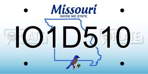 IO1D510 Missouri License Plate