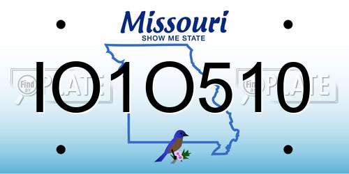 IO1O510 Missouri License Plate