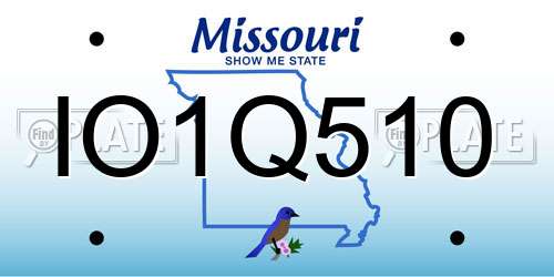 IO1Q510 Missouri License Plate