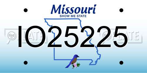 IO25225 Missouri License Plate