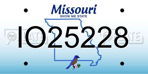IO25228 Missouri License Plate