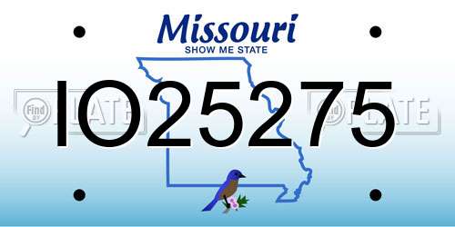 IO25275 Missouri License Plate