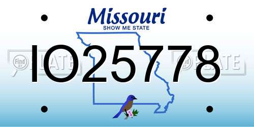 IO25778 Missouri License Plate