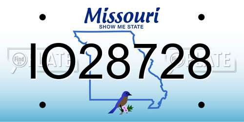IO28728 Missouri License Plate