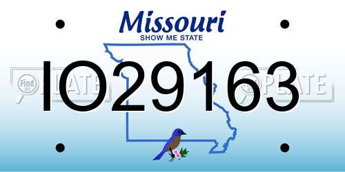 IO29163 Missouri License Plate
