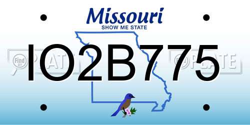 IO2B775 Missouri License Plate