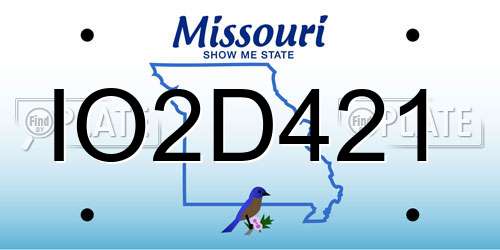 IO2D421 Missouri License Plate