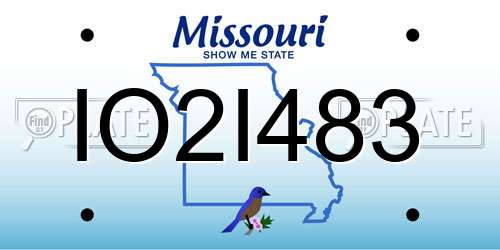 IO2I483 Missouri License Plate