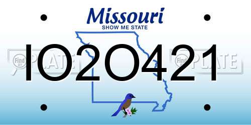 IO2O421 Missouri License Plate